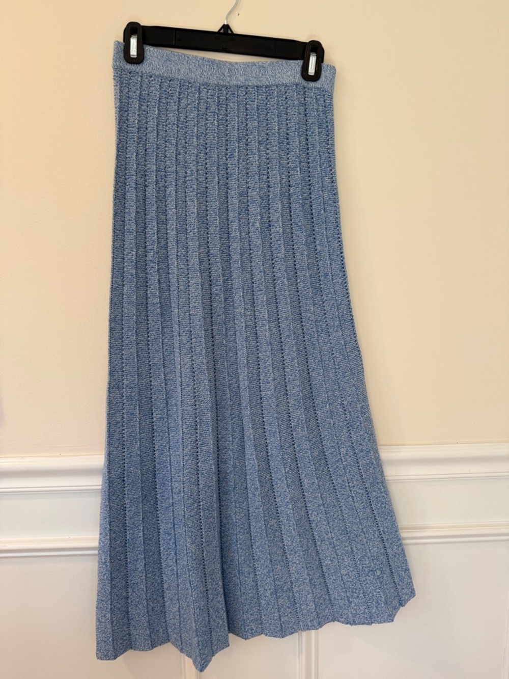 Monrow Light Blue Ribbed Maxi Skirt